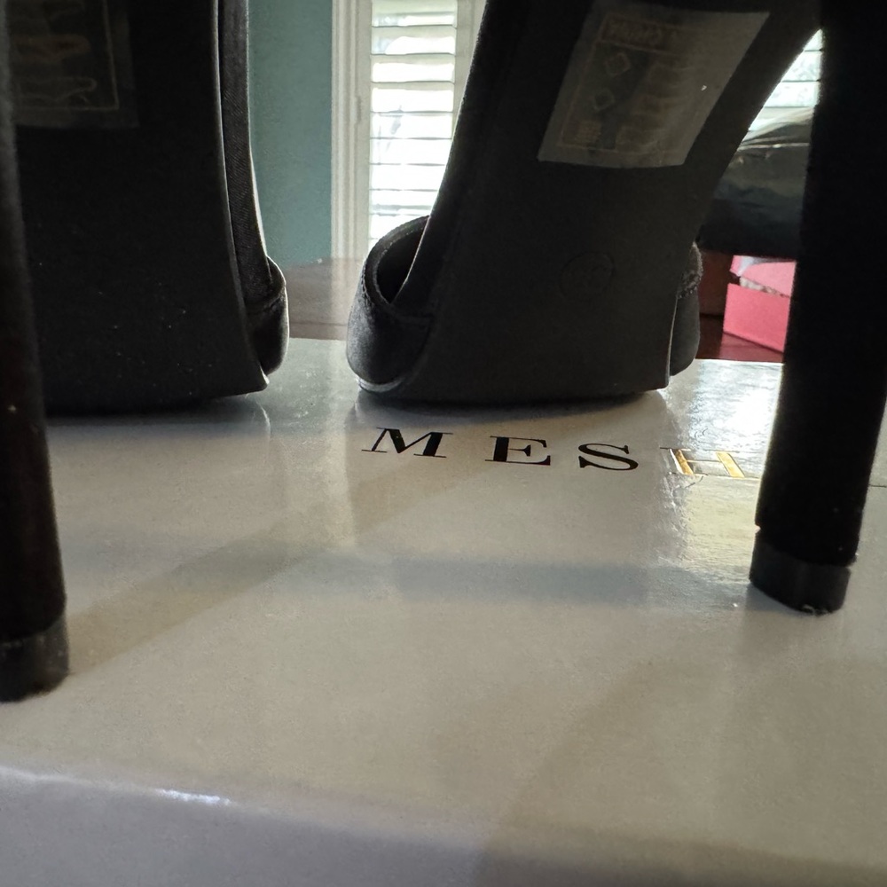 Meshki Black Satin Bow Heel - Picture 6 of 8